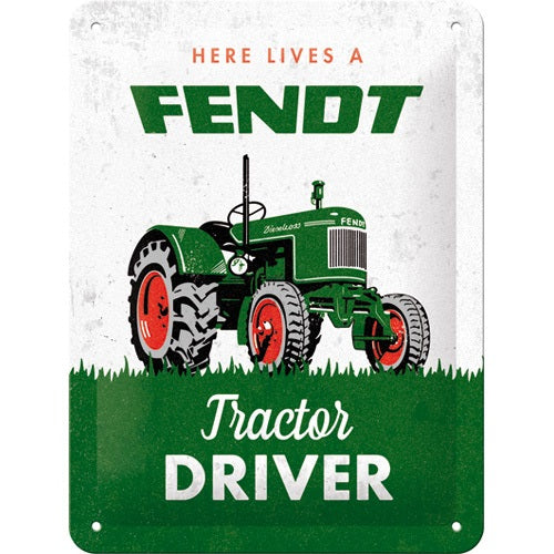 Metalen wandbord | Fendt | Tractor driver | 20x15cm |