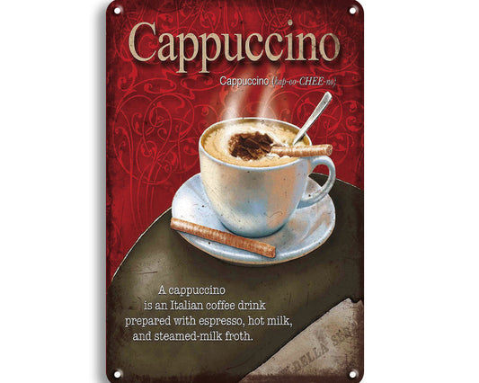 Metalen wandbord | Cappuccino | Kopje |