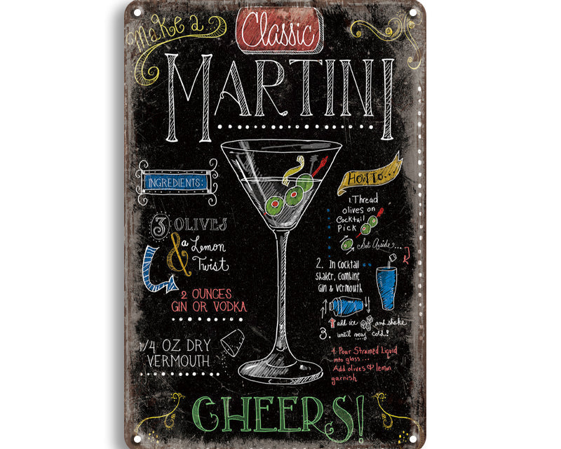 Metalen wandbord | Classic Martini |