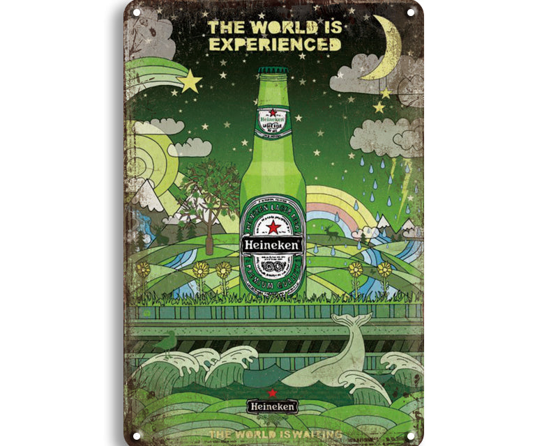Metalen wandbord | Heineken | The world is experienced |