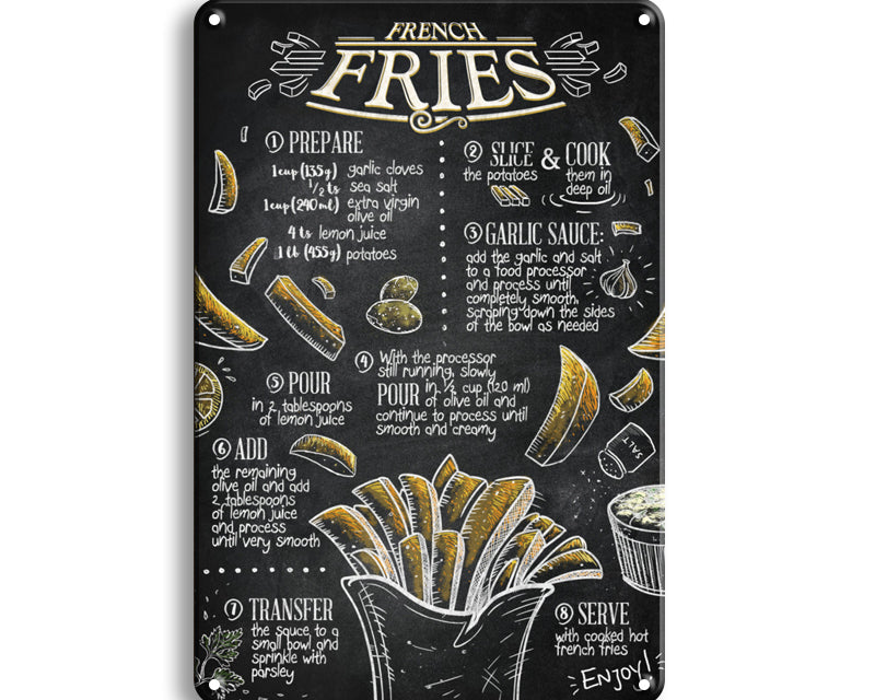 Metalen wandbord | French fries |