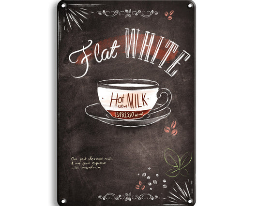 Metalen wandbord | Flat white |