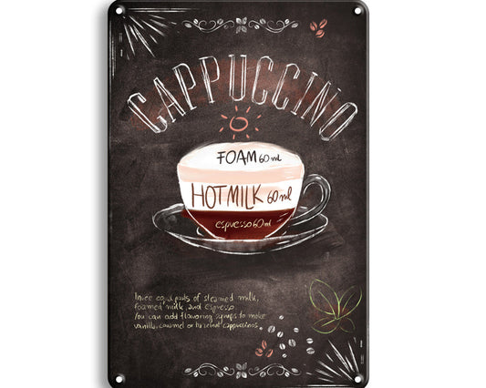 Metalen wandbord | Cappuccino |