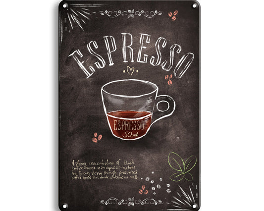 Metalen wandbord | Espresso |