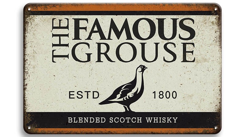 Metalen wandbord | The Famous Grouse | ESTD 1800 |
