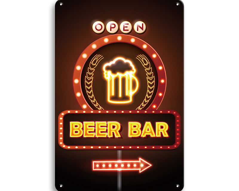 Metalen wandbord | Beer bar | Open #2 |