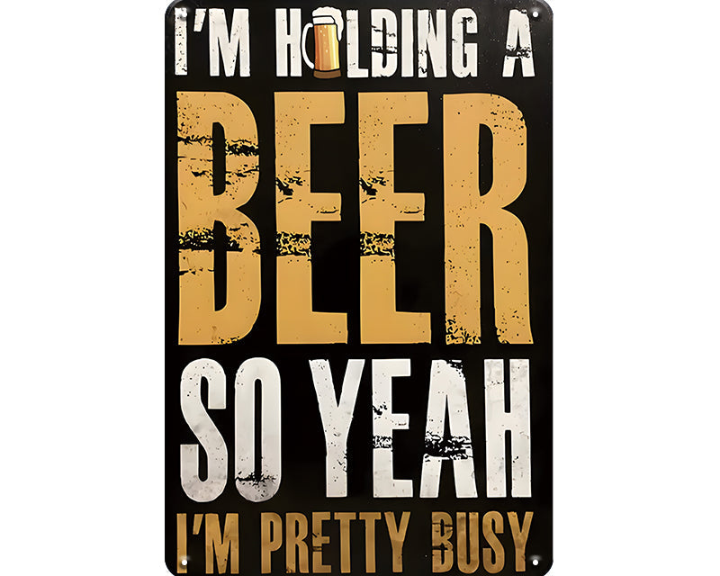 Metalen wandbord | I'm holding a beer |