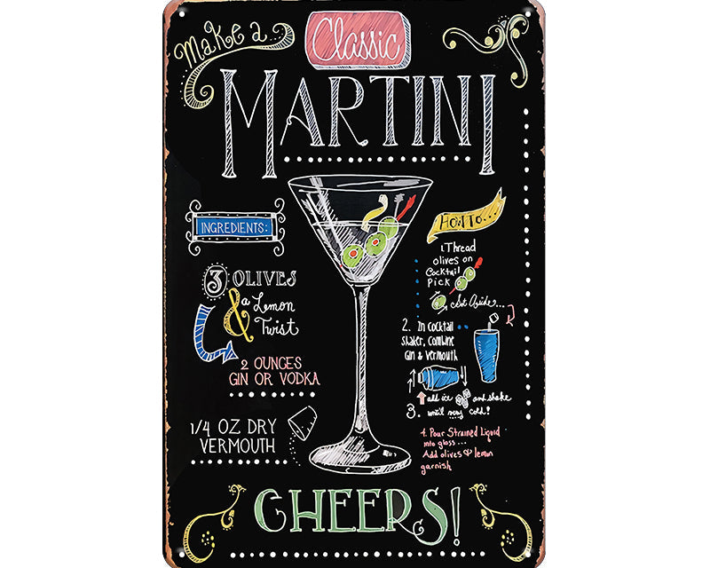 Metalen wandbord | Classic Martini | Cheers |