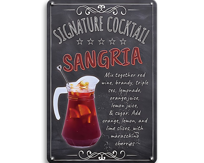 Metalen wandbord | Sangria | Signature cocktail |