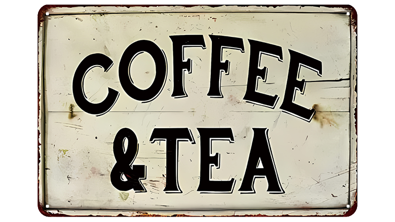 Metalen wandbord | Coffee & Tea |