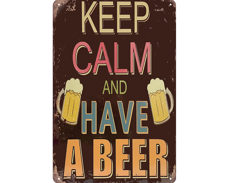 Metalen wandbord | Keep calm and have a beer |