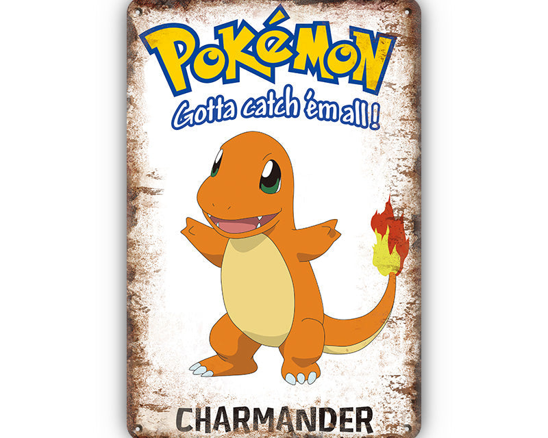 Metalen wandbord | Pokemon | Gotta catch ém all! | Charmander |