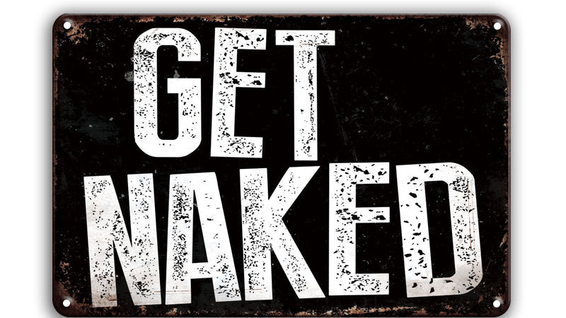 Metalen wandbord | Get naked |