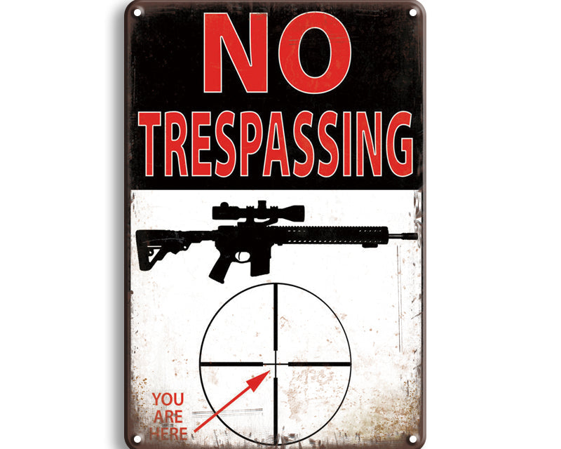 Metalen wandbord | No trespassing | Sniper |