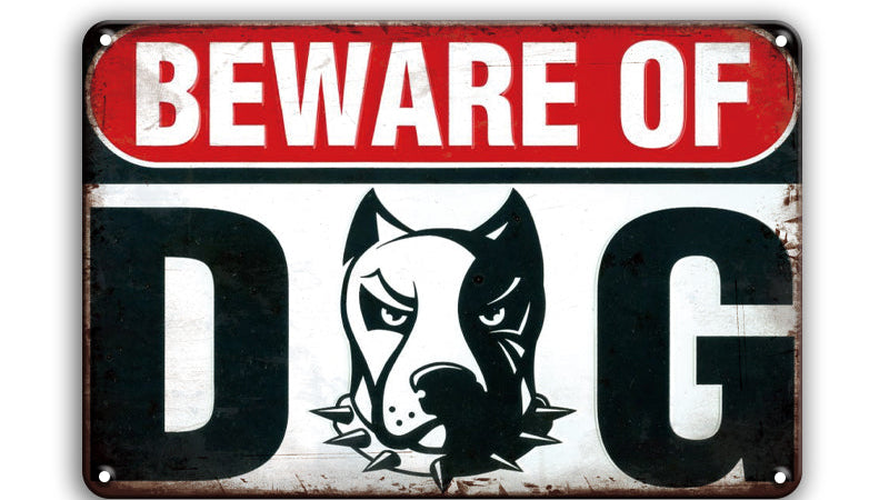 Metalen wandbord | Beware of dog |
