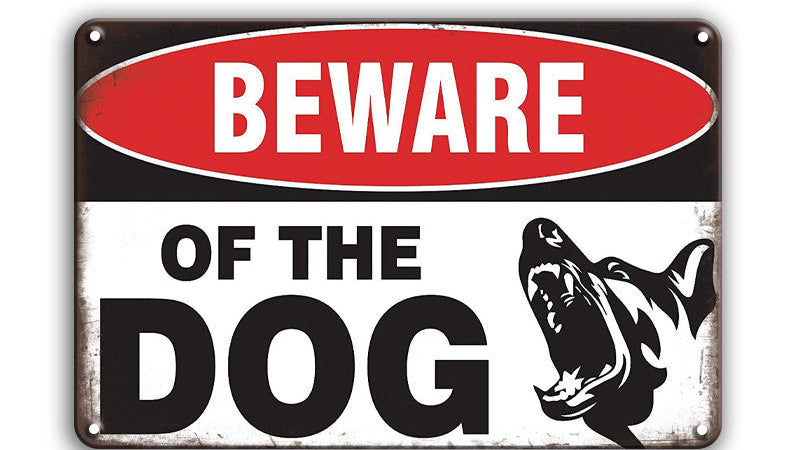 Metalen wandbord | Beware of the dog |