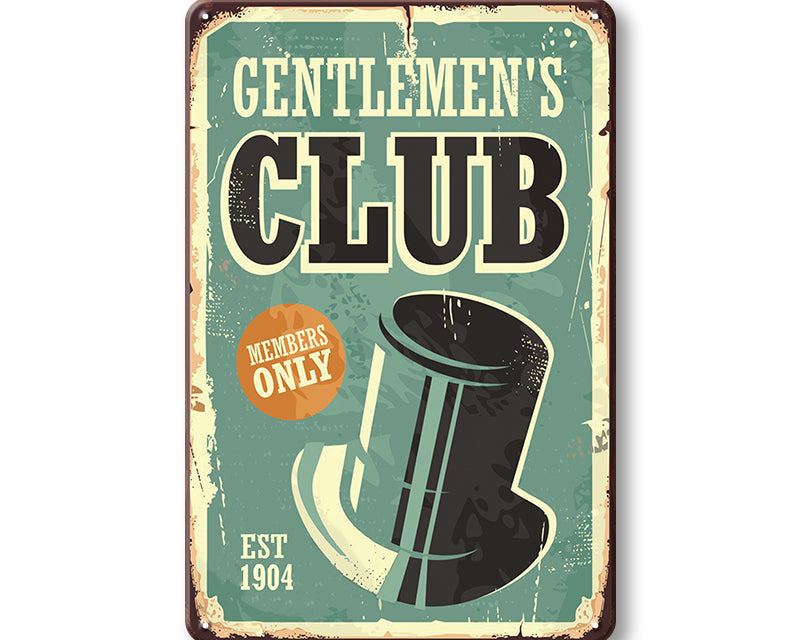 Metalen wandbord | Gentlemen's club |