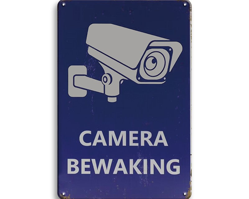 Metalen wandbord | Camera bewaking |