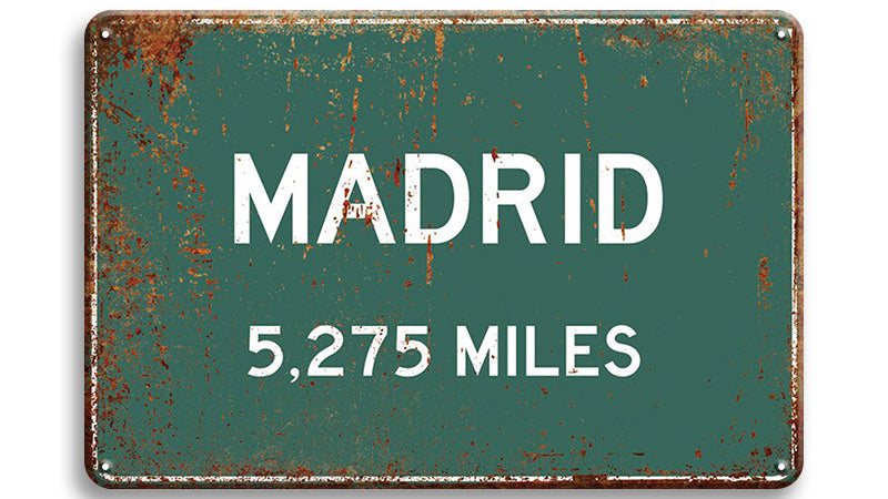 Metalen wandbord | Madrid | 5.275 miles |