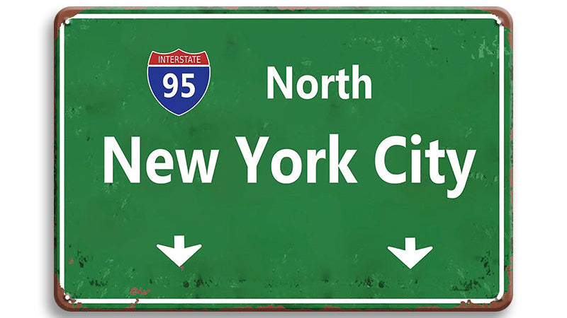 Metalen wandbord | New York City | North |