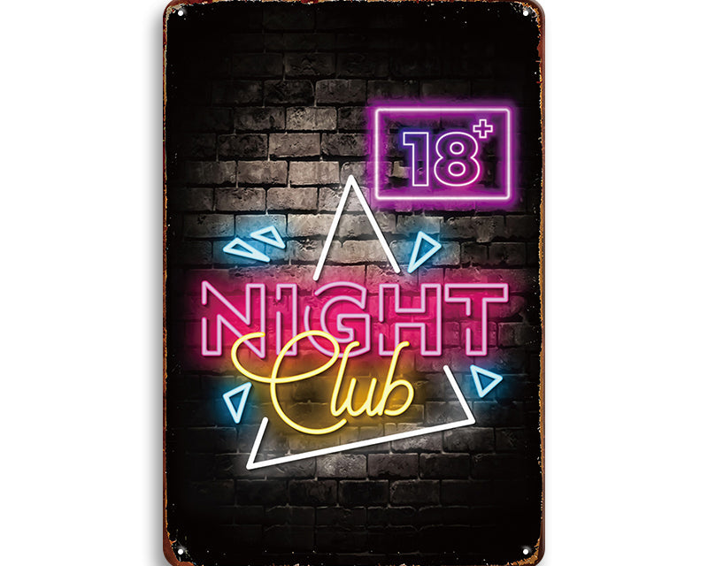 Metalen wandbord | Night club | 18+ |