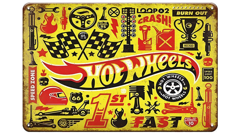 Metalen wandbord | Hot Wheels |