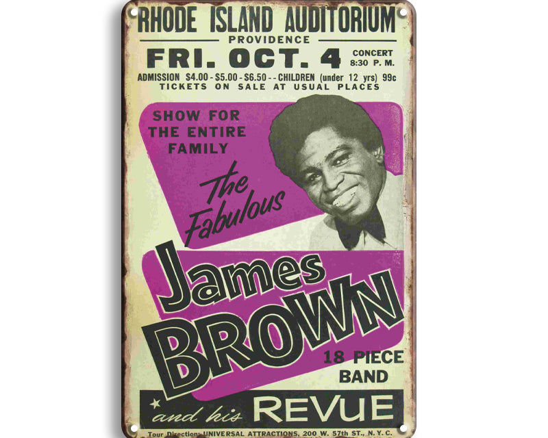 Metalen wandbord | James Brown | Rhode Island Auditorium |