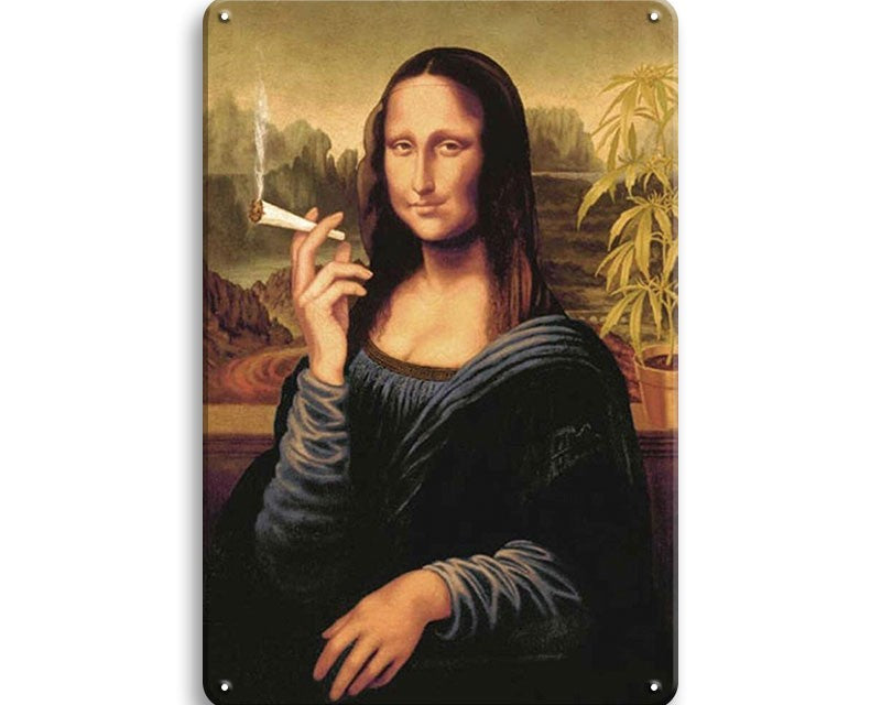 Metalen wandbord | Mona Lisa | Sigaret |