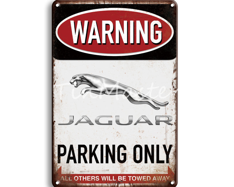 Metalen wandbord | Warning | Jaguar parking only |