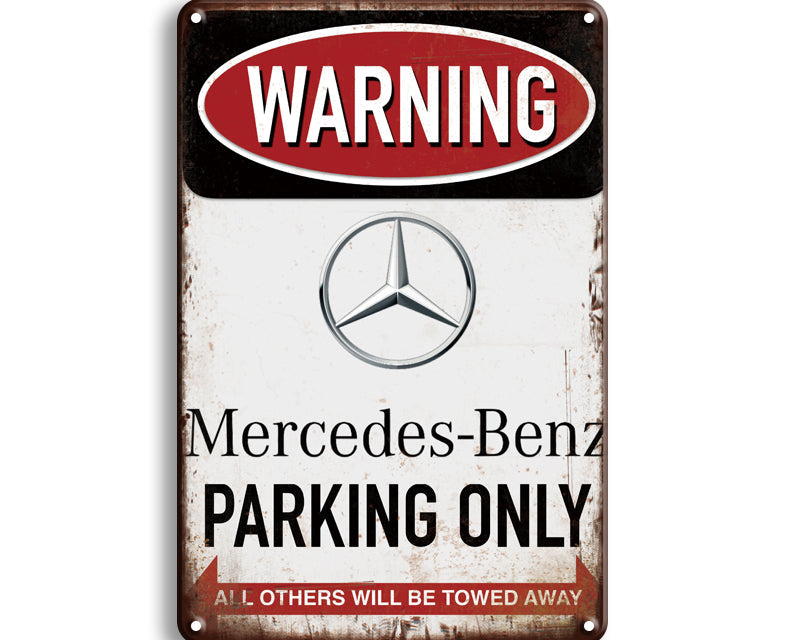 Metalen wandbord | Warning Mercedes-Benz parking only |