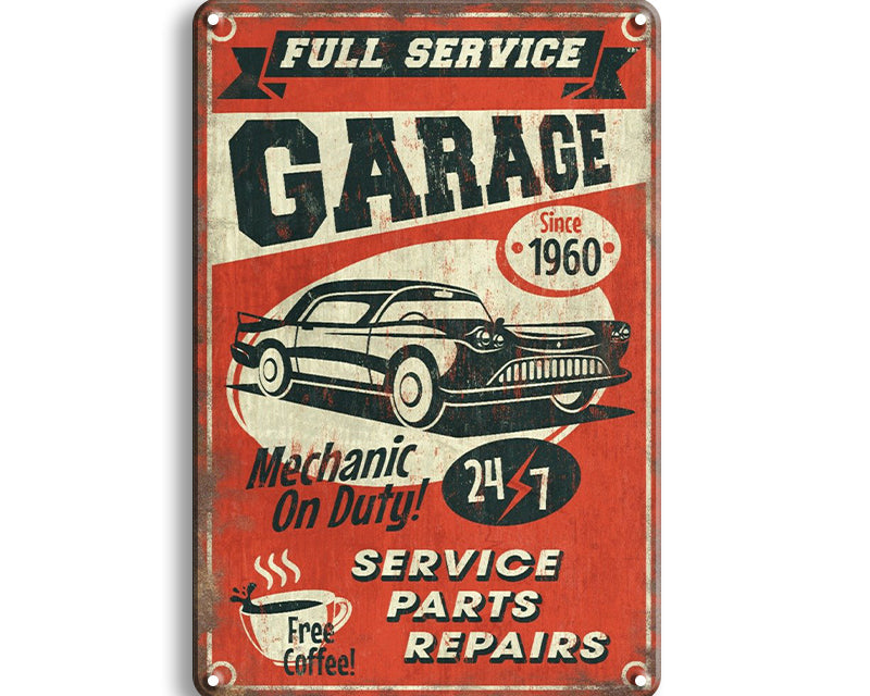 Metalen wandbord | Garage | Full service |