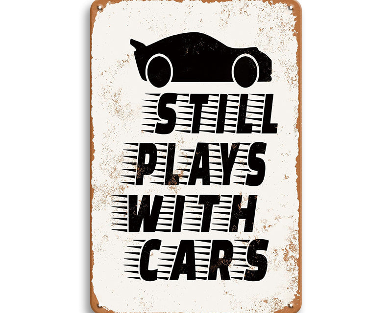 Metalen wandbord | Still plays with cars |