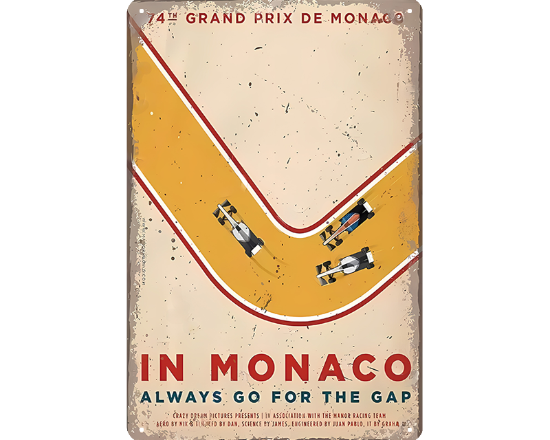 Metalen wandbord | Grand Prix De Monaco 74th |