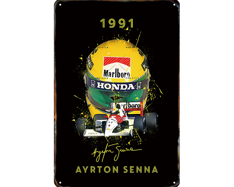 Metalen wandbord | Ayrton Senna | 1991 |