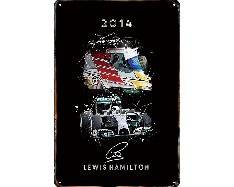 Metalen wandbord | Lewis Hamilton | 2014 |