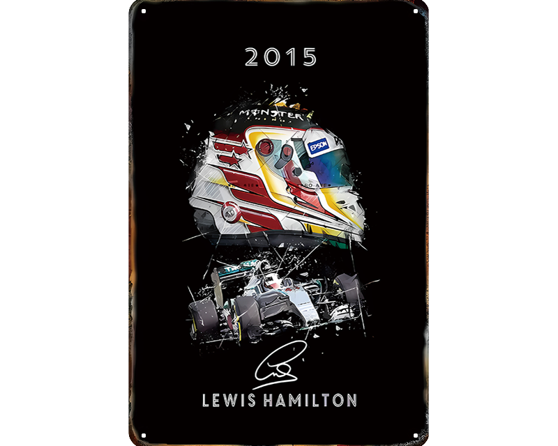 Metalen wandbord | Lewis Hamilton | 2015 |