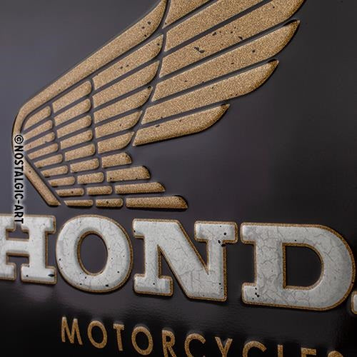 Metalen wandbord | Honda MC | Motorcycles Gold | 20x30cm |