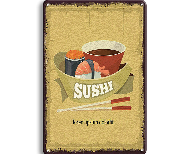 Metalen wandbord | Sushi |