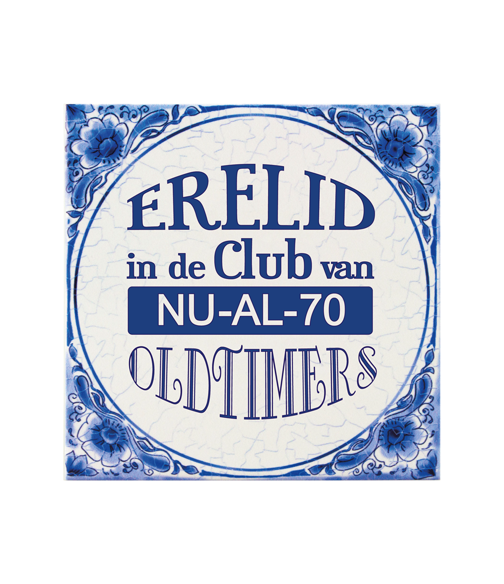 Delfts blauw tegeltje | 70 Jaar | 14,5cm |