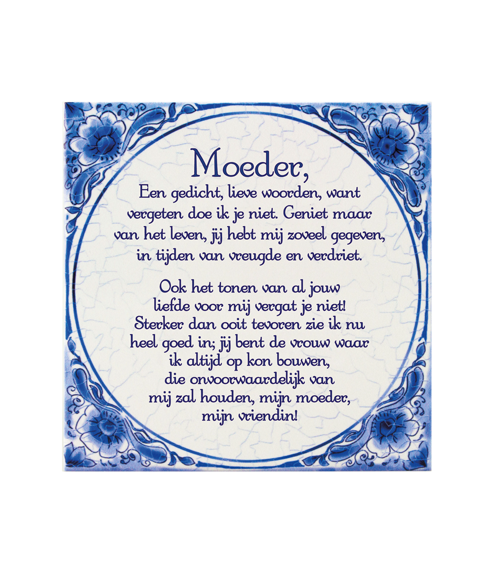Delfts blauw tegeltje | Moeder | 14,5cm |