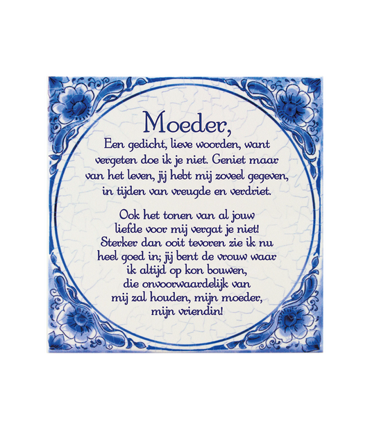 Delfts blauw tegeltje | Moeder | 14,5cm |