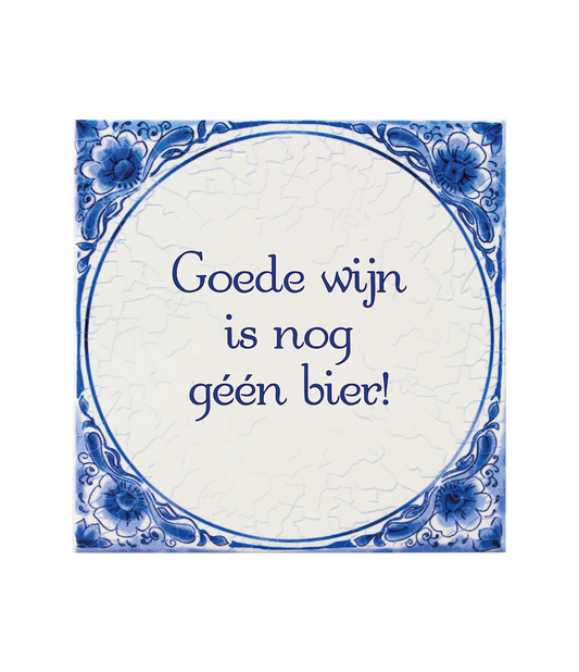 Delfts blauw tegeltje | Wijn | 14,5cm |