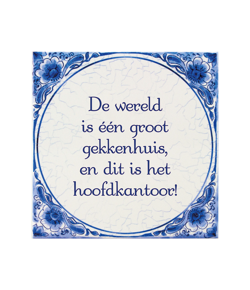 Delfts blauw tegeltje | Gekkenhuis | 14,5cm |