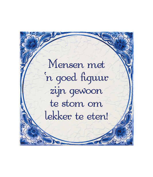 Delfts blauw tegeltje | Goed figuur | 14,5cm |
