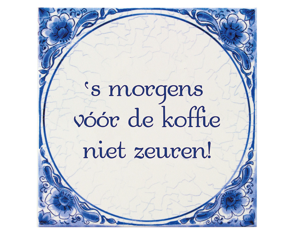 Delfts blauw tegeltje | 's Morgens | 14,5cm |