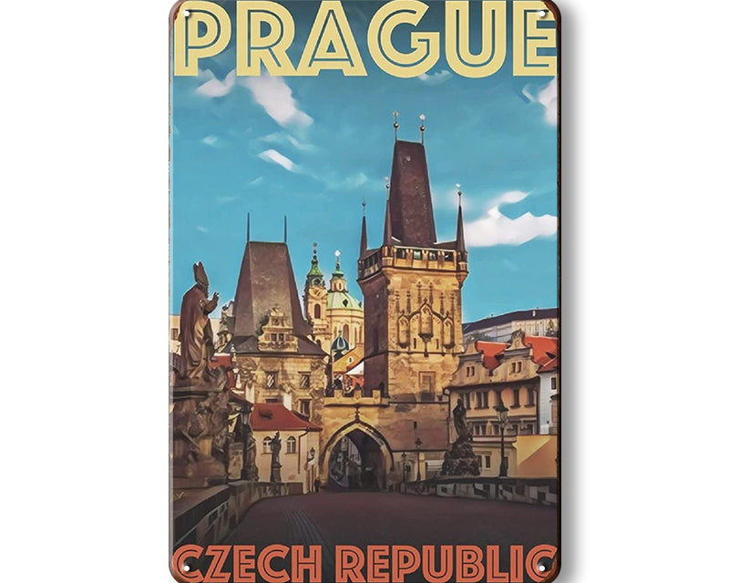Metalen wandbord | Prague | Czech Republic |
