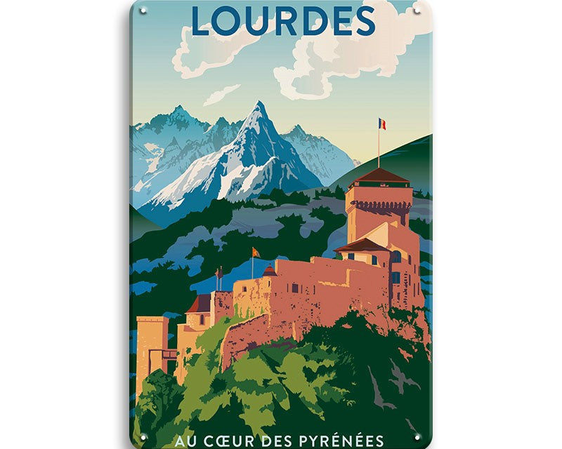 Metalen wandbord | Lourdes | Au Coeur Des Pyrénées |