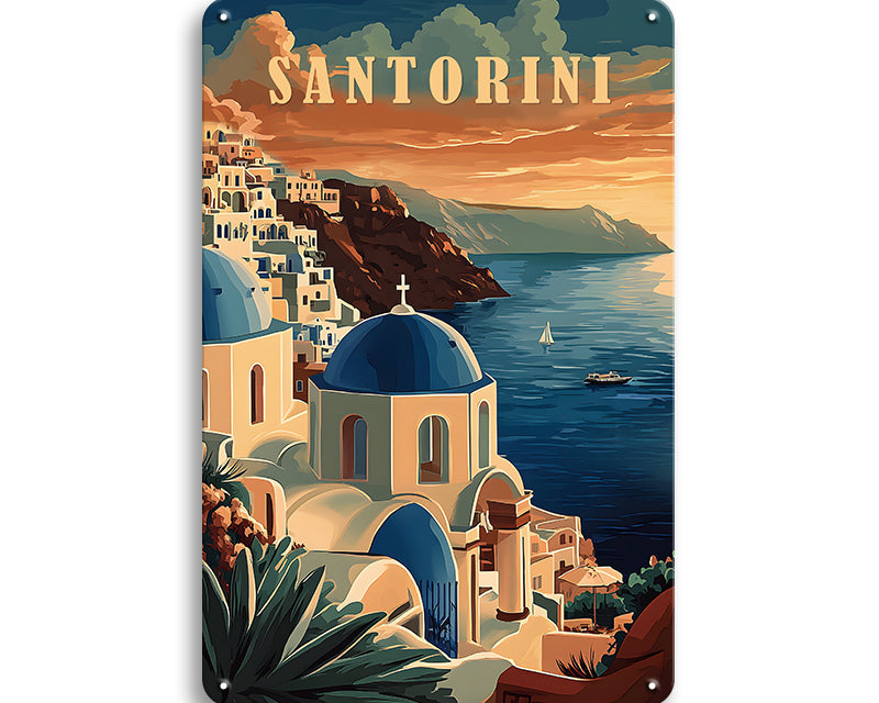 Metalen wandbord | Santorini |