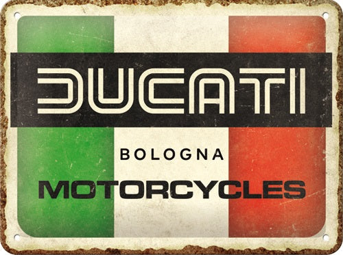 Metalen wandbord | Ducati | Italy Giugiaro logo | 15x20cm |