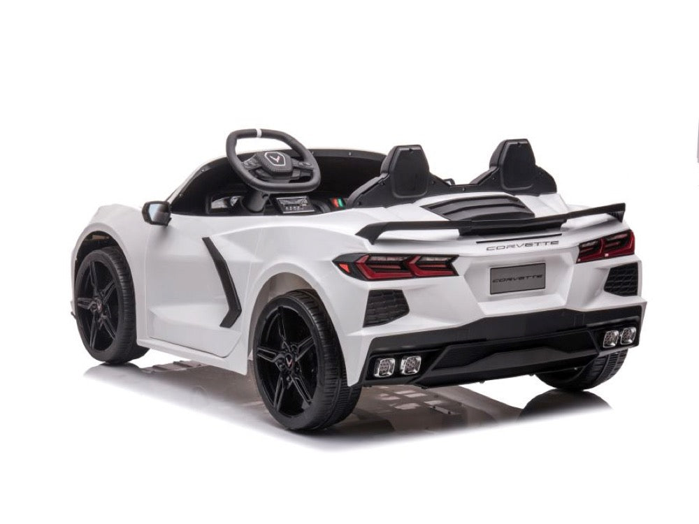 Corvette Stingray | Elektrische kinderauto | 12V | 2-Persoons model | Wit |